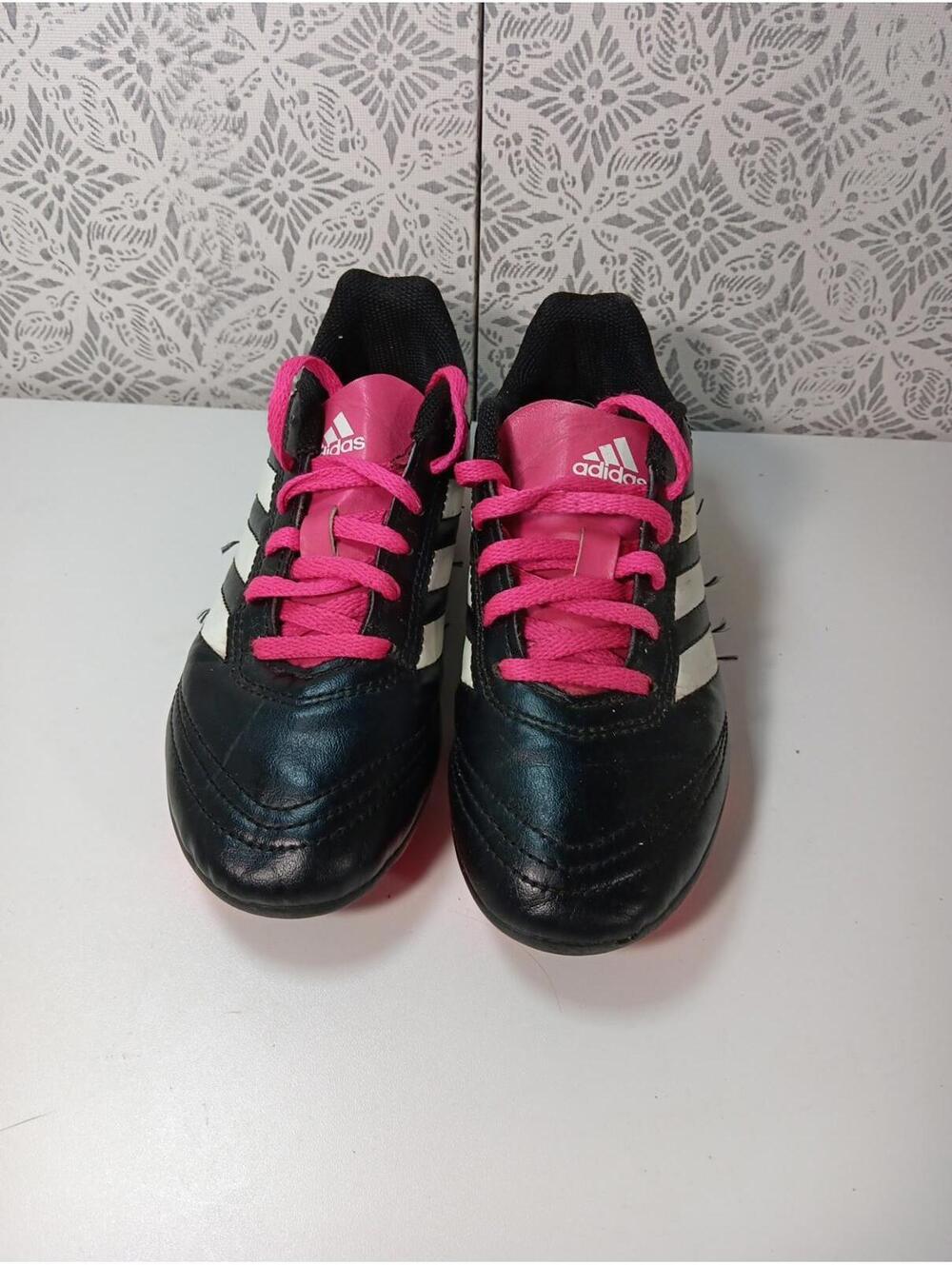Youth Girls Adidas Soccer Cleats size 2.5Y Black/White/Pink